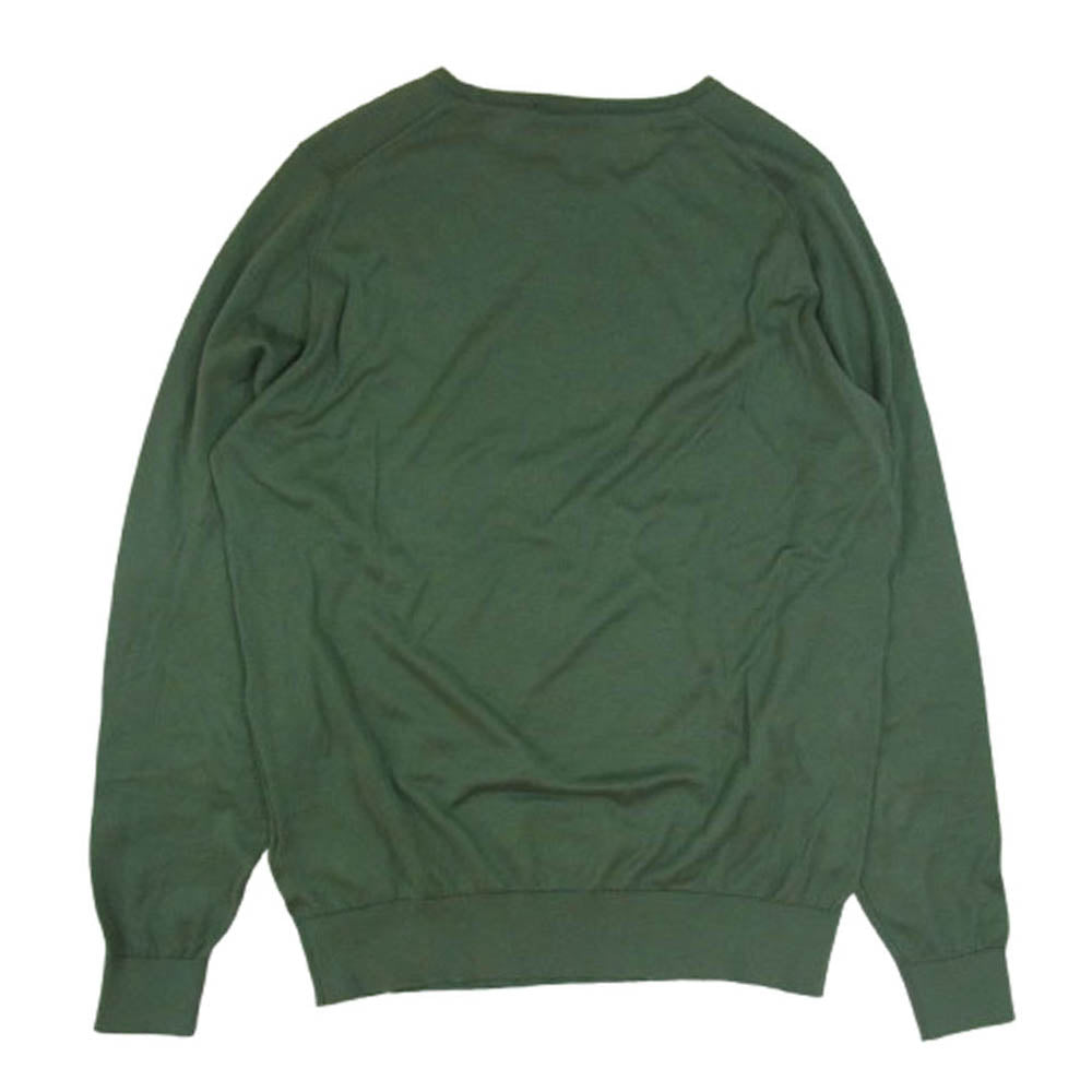 JOHN SMEDLEY ジョンスメドレー hatfield palm HATFIELD シーアイランドコットン 30ゲージ STANDARD FIT クルーネック 長袖ニット グリーン系 M【美品】【中古】