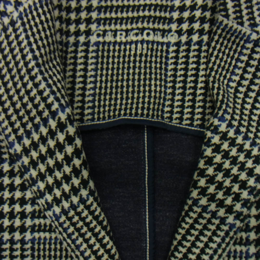 CIRCOLO1901 チルコロ1901 グレンプレイド プリント 千鳥柄 テーラード ジャケット オフホワイト系 ブラック系 ネイビー 50【中古】