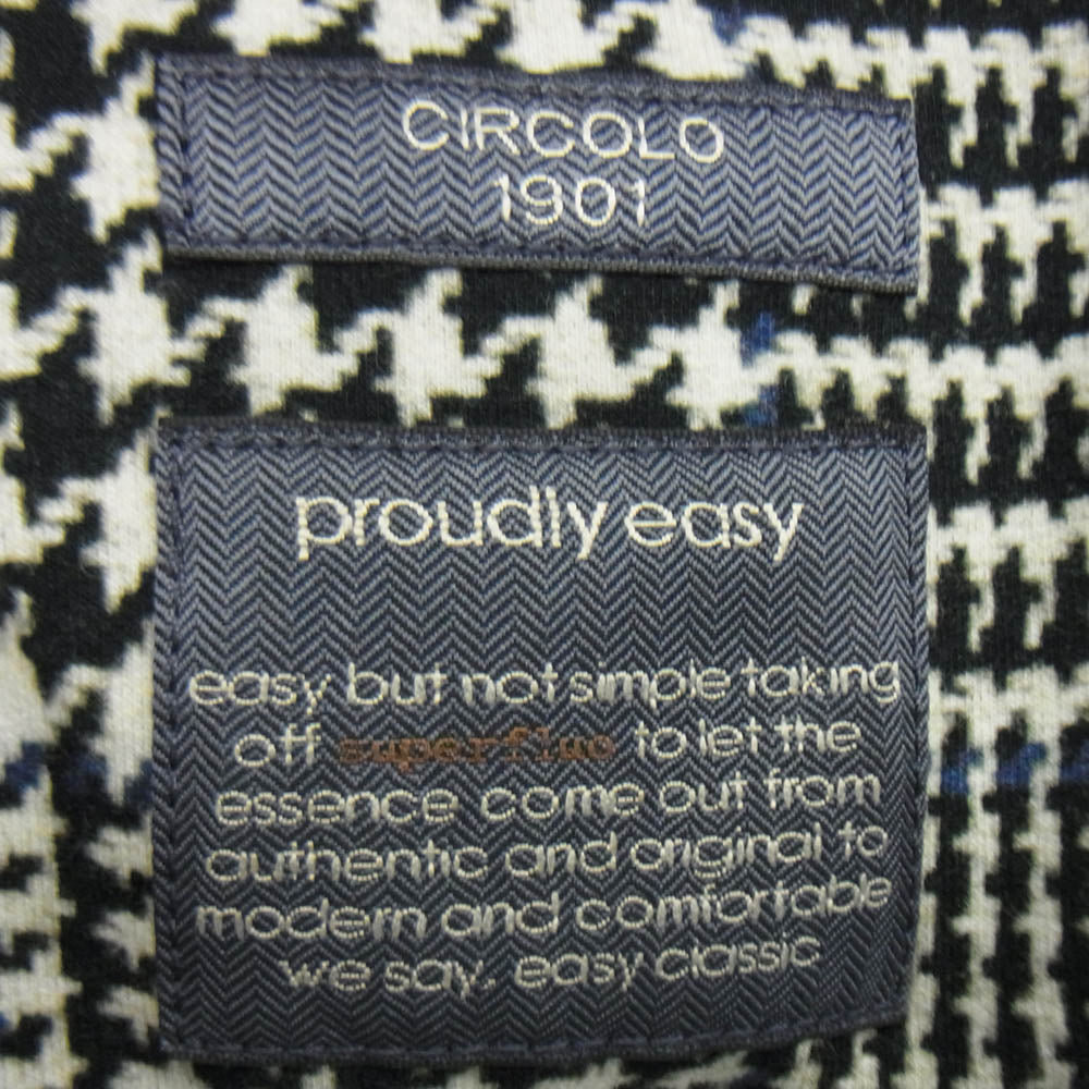 CIRCOLO1901 チルコロ1901 グレンプレイド プリント 千鳥柄 テーラード ジャケット オフホワイト系 ブラック系 ネイビー 50【中古】