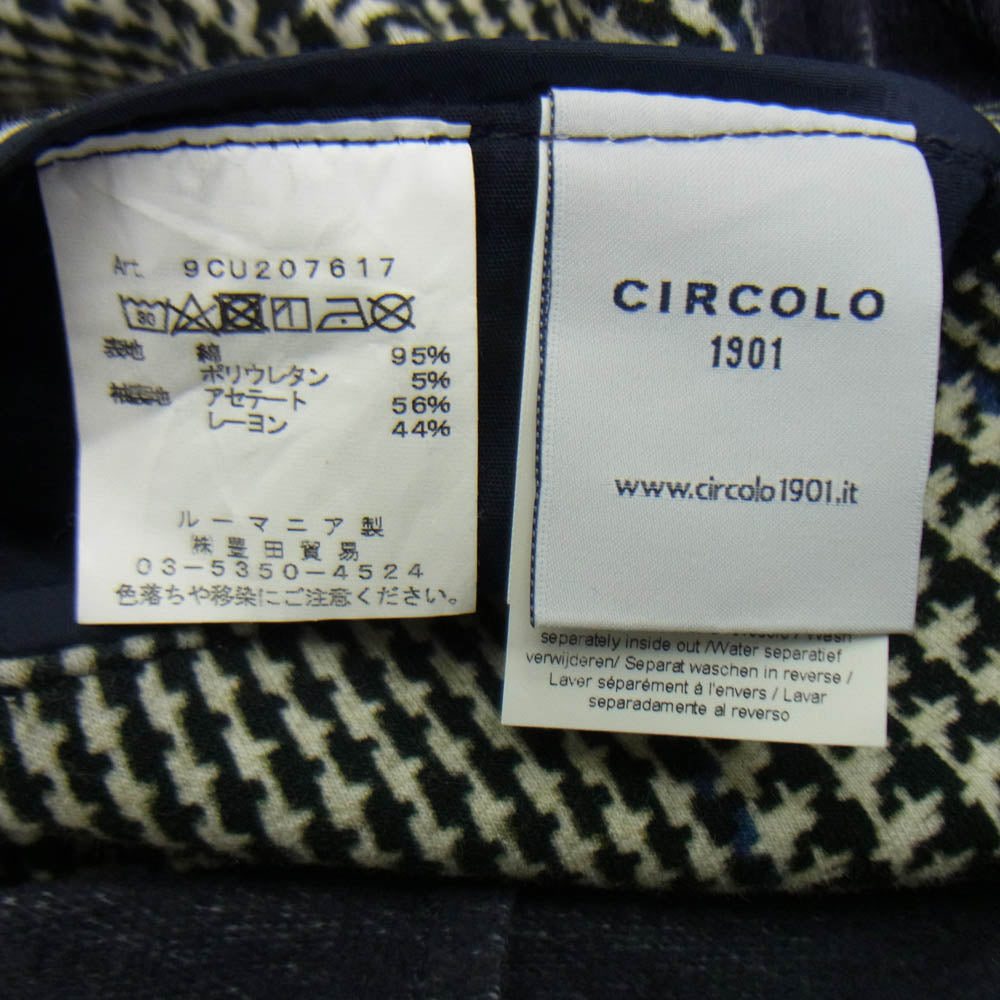 CIRCOLO1901 チルコロ1901 グレンプレイド プリント 千鳥柄 テーラード ジャケット オフホワイト系 ブラック系 ネイビー 50【中古】