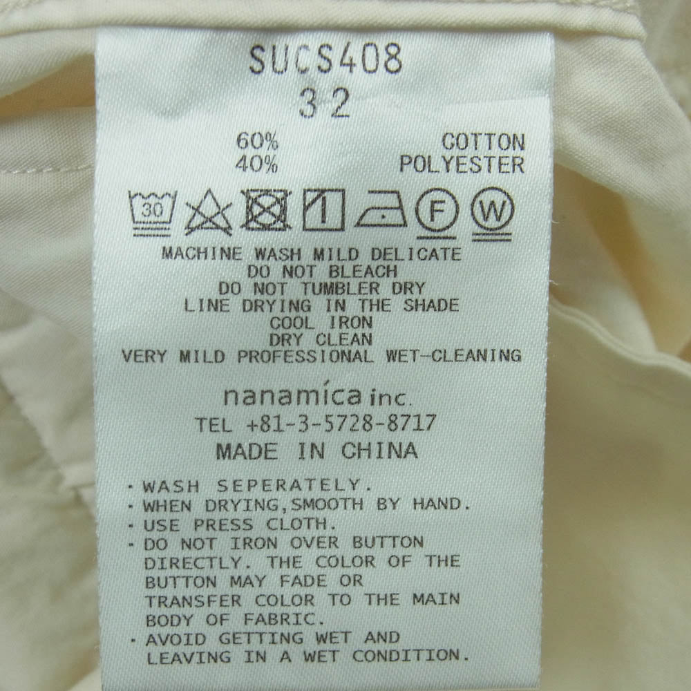 nanamica ナナミカ SUCS408 Easy Pants イージー カーゴ パンツ 中国製 オフホワイト系 32【中古】