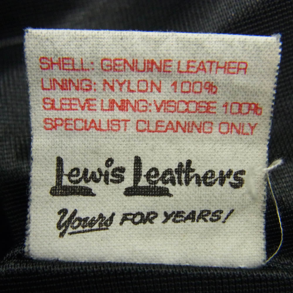 Lewis Leathers ルイスレザー × THE REAL McCOYS リアルマッコイズ 391T LIGHTNING ディアスキン ライトニング ブラック系 42【中古】