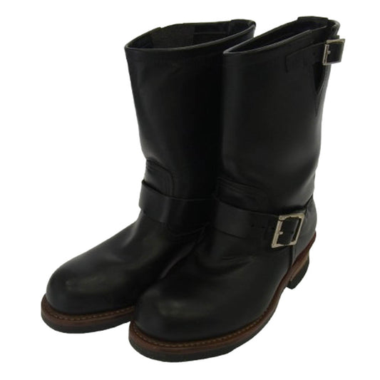 RED WING レッドウィング ENGINEER BOOTS エンジニア ブーツ スチールトゥ ブラック系 US6.5D【中古】