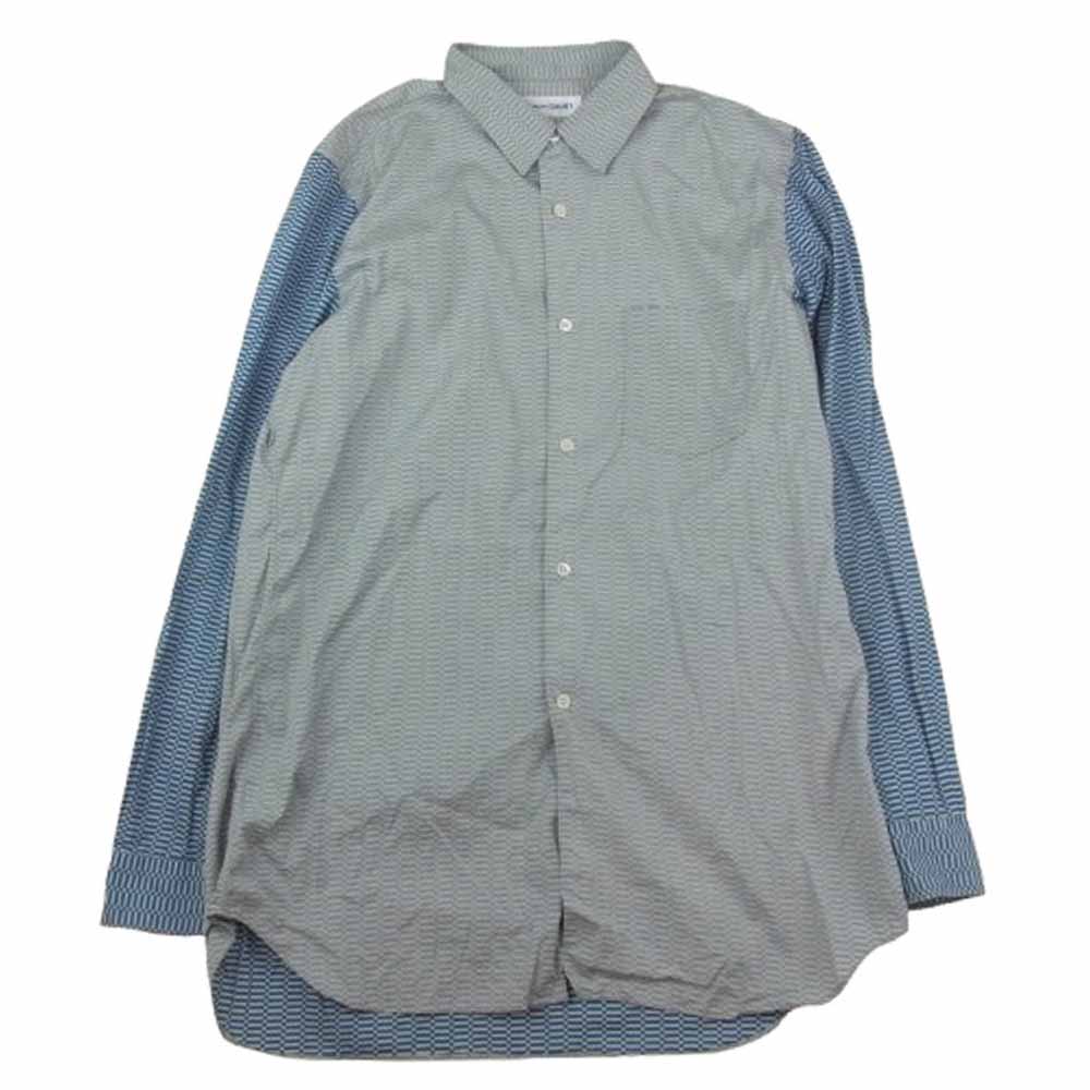 COMME des GARCONS コムデギャルソン SHIRT シャツ フランス製 マルチブロックチェック 長袖 レギュラーカラー シャツ ブルー系 M【中古】