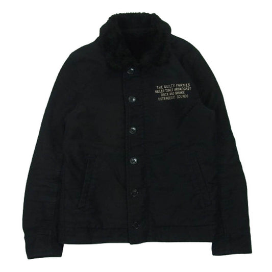WACKO MARIA ワコマリア N-1 デッキ 胸プリント 裏ボア ミリタリー ジャケット 日本製 ブラック系 S【中古】