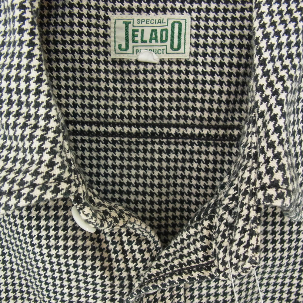 JELADO ジェラード ヘビーネル 千鳥柄 長袖 ワーク シャツ ブラック系 ホワイト系 46【中古】