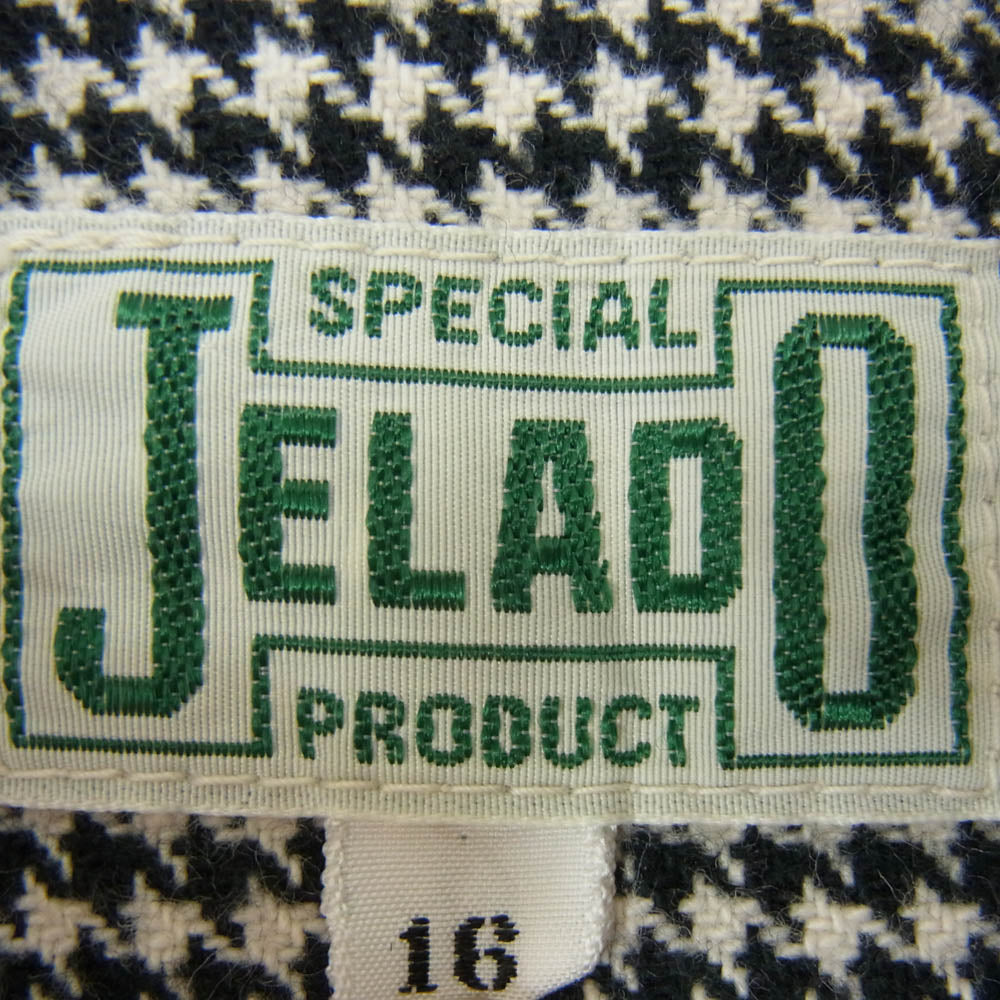 JELADO ジェラード ヘビーネル 千鳥柄 長袖 ワーク シャツ ブラック系 ホワイト系 46【中古】