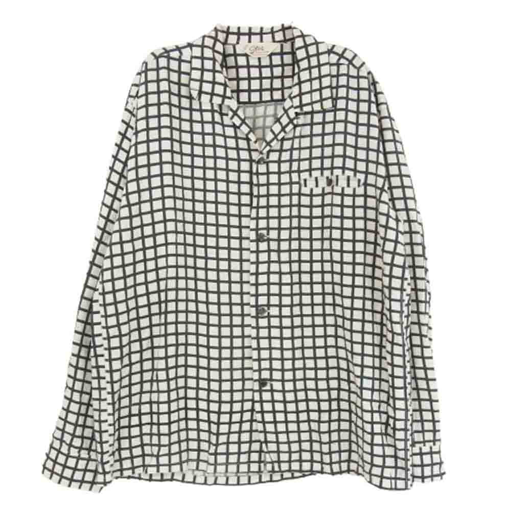 スターオブハリウッド SH28125 オープンカラー チェック 長袖 シャツ ブラック系 ホワイト系 L【中古】