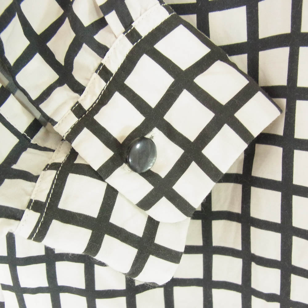 スターオブハリウッド SH28125 オープンカラー チェック 長袖 シャツ ブラック系 ホワイト系 L【中古】