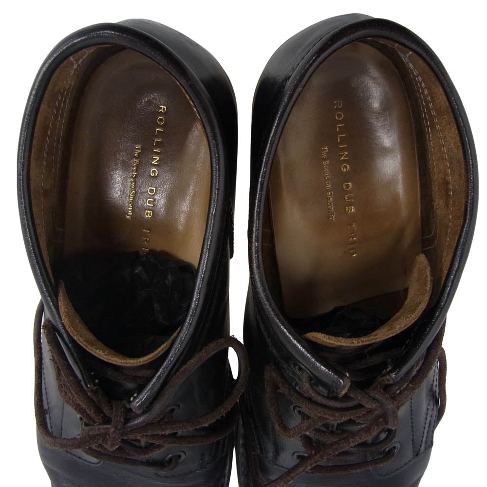 ROLLING DUB TRIO ローリングダブトリオ RDT-A01 COUPEN ALL BLACK HORSE コペン ミッドカット ワーク ブーツ ブラック ホースハイド ブラック系 25cm【中古】