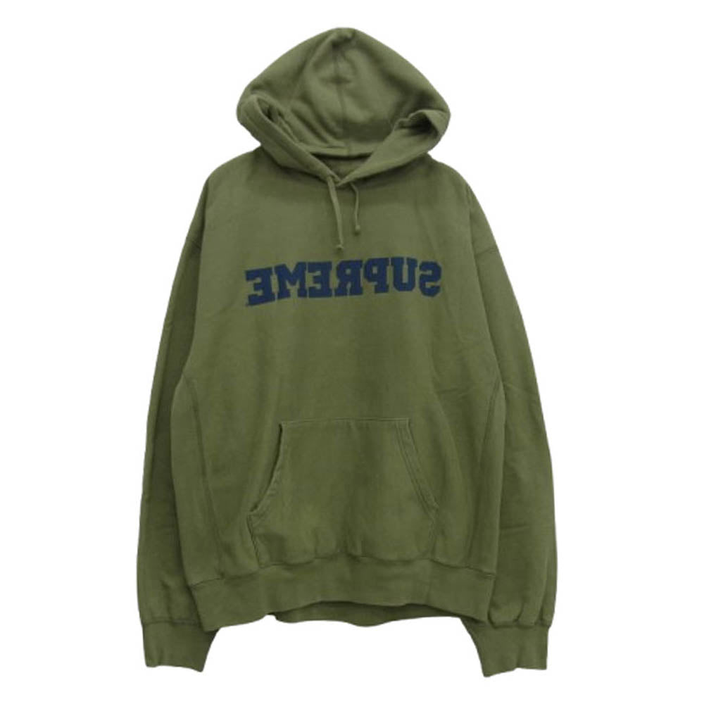 Supreme シュプリーム 25SS Reverse Hooded Sweatshirt リバースフーデッドスウェットシャツ プルオーバーパーカー カーキ系 M【中古】