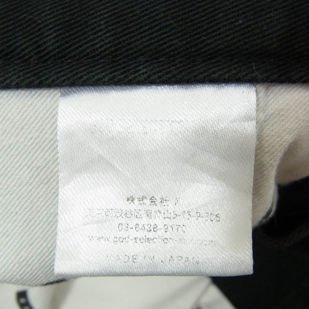 GOD SELECTION XXX ゴッドセレクション GS刺繍 ジップフライ コットン ワークパンツ ブラック系 L【中古】