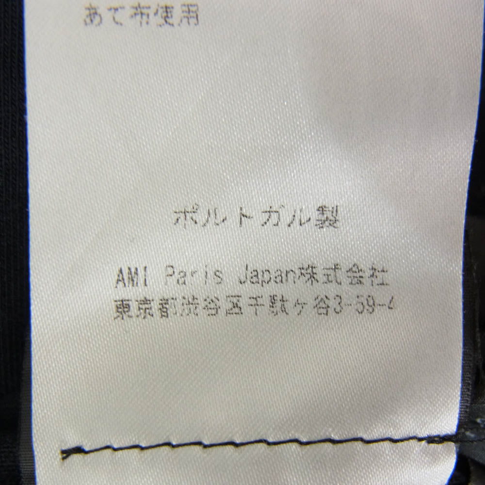 AMI PARIS アミパリス E18J107.71 AMI Alexandre Mattiussi ハートロゴ クルーネック 半袖 Tシャツ ダークネイビー系 L【中古】