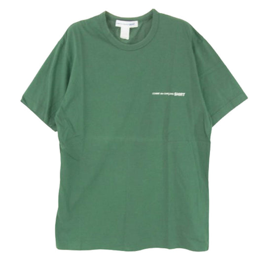 COMME des GARCONS コムデギャルソン 20SS S28121 SHIRT シャツ 胸ロゴプリント クルーネック 半袖 Tシャツ グリーン系 L【中古】