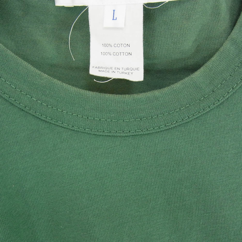 COMME des GARCONS コムデギャルソン 20SS S28121 SHIRT シャツ 胸ロゴプリント クルーネック 半袖 Tシャツ グリーン系 L【中古】
