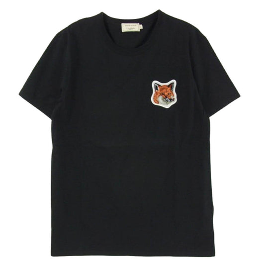 MAISON KITSUNE メゾンキツネ FU00170KJ0008 Fox Head フォックスヘッド ビッグパッチ クルーネック 半袖 Tシャツ ブラック系 L【中古】