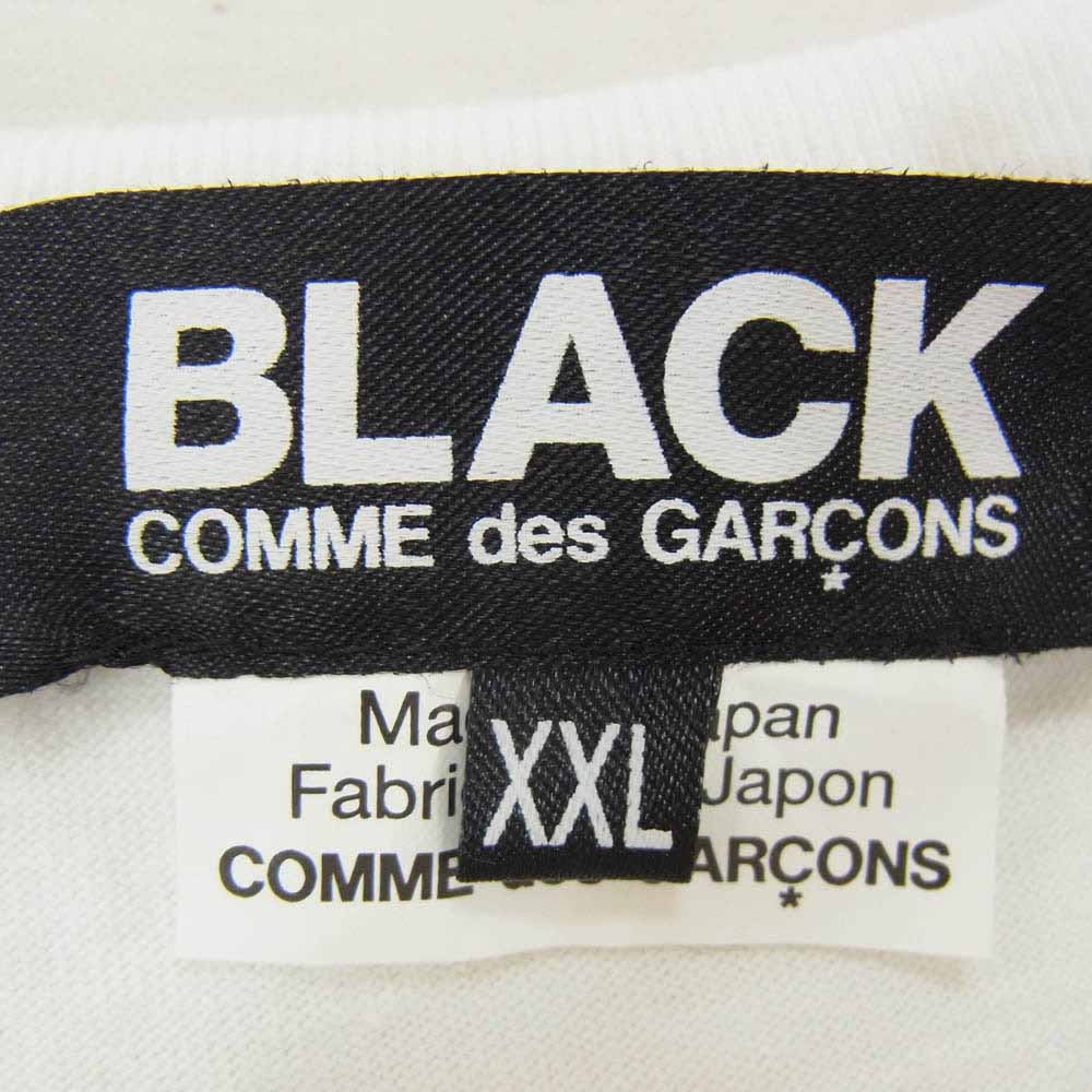 BLACK COMME des GARCONS ブラックコムデギャルソン 24SS 1M-T504 ロゴグラフィックプリント 半袖 Tシャツ ホワイト系 XXL【中古】