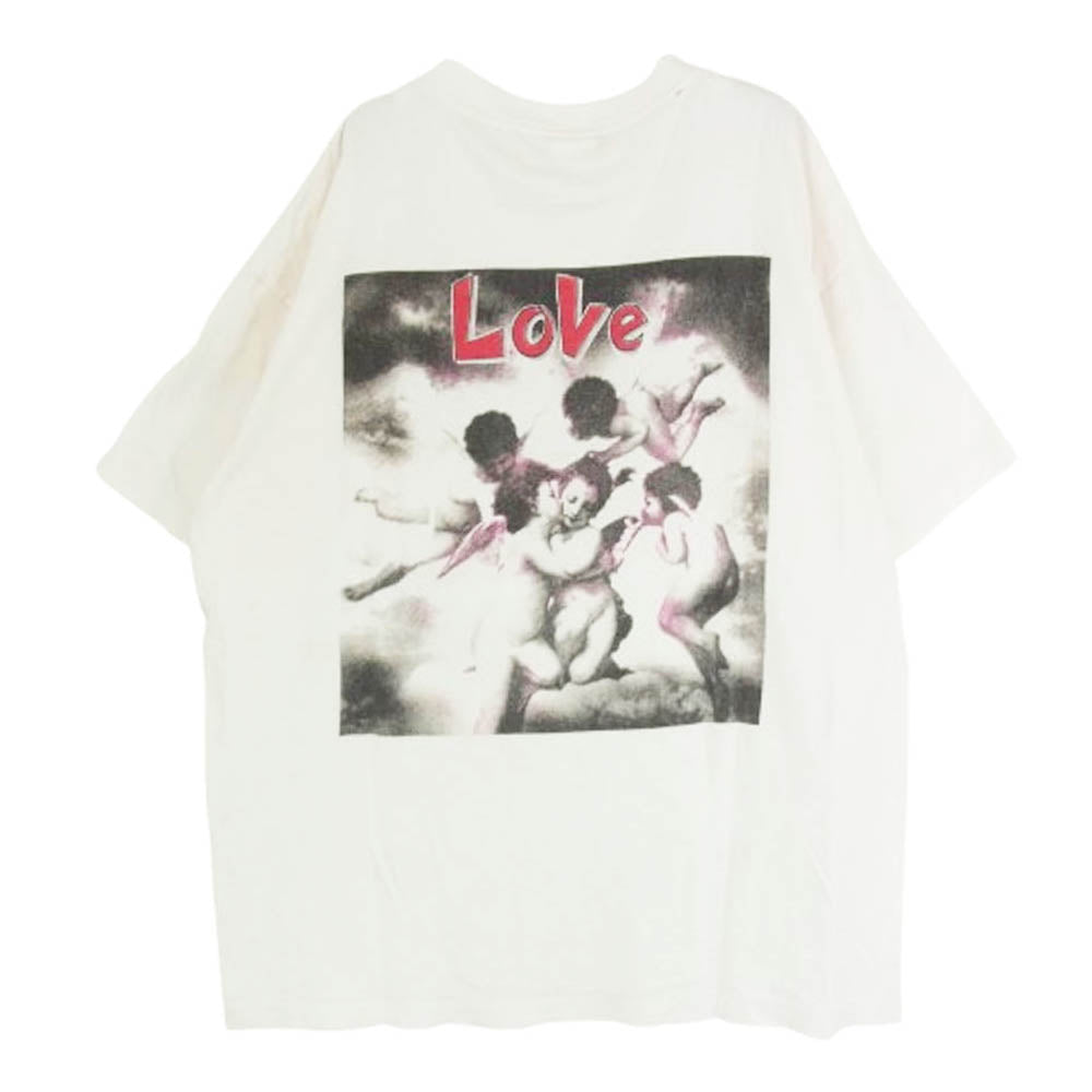 SAINT MICHAEL セントマイケル 20SS SM-S22-0000-001 LOVE TEE ラブプリント クルーネック 半袖 Tシャツ ホワイト系 XL【中古】