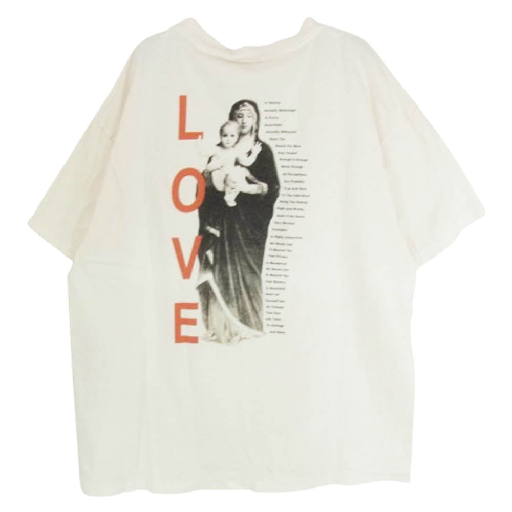 SAINT MICHAEL セントマイケル 23SS SM-S23-0000-020 SS TEE LIFE MARIA LOVE ライフ マリア ラブ プリント 半袖Ｔシャツ ホワイト系 XL【中古】