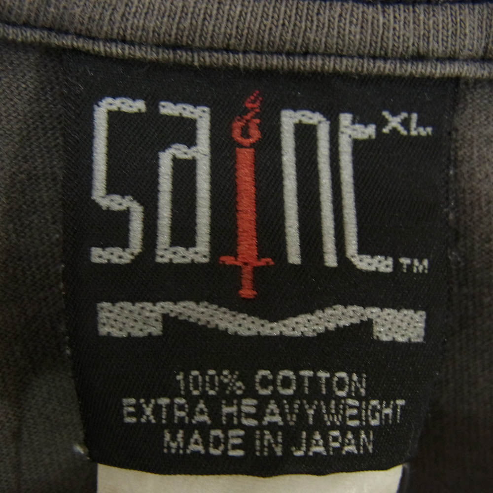 SAINT MICHAEL セントマイケル 23SS SM-S23-0000-011 SS TEE DEATH IS MTHR ヴィンテージ加工 クルーネック 半袖 Tシャツ チャコール系 XL【中古】