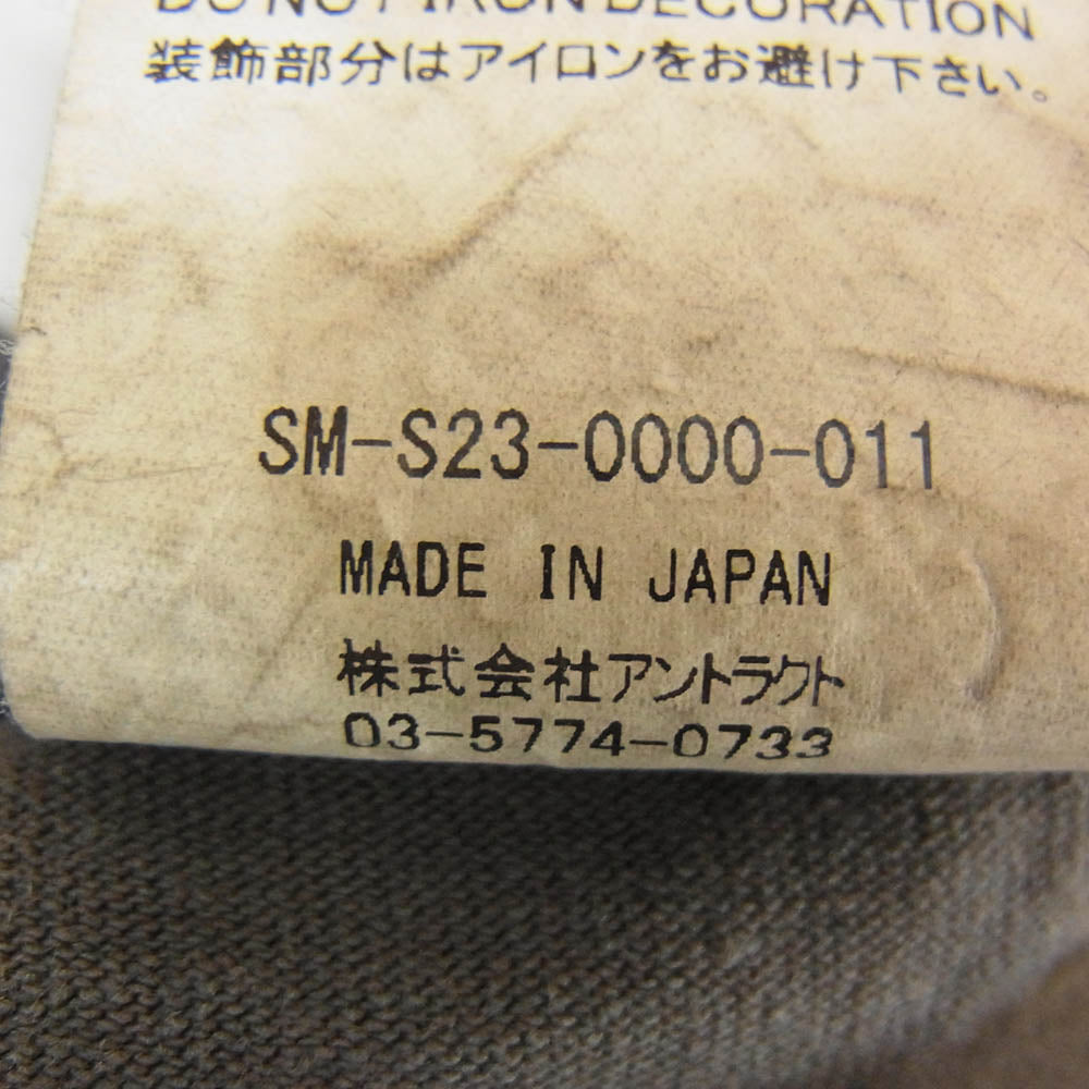 SAINT MICHAEL セントマイケル 23SS SM-S23-0000-011 SS TEE DEATH IS MTHR ヴィンテージ加工 クルーネック 半袖 Tシャツ チャコール系 XL【中古】