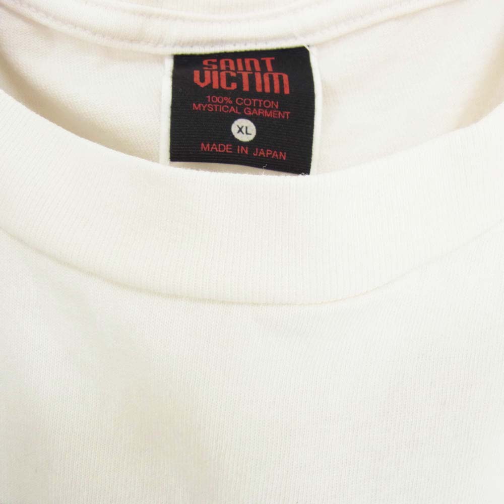 SAINT MICHAEL セントマイケル 24SS SM-YS8-0000-C25 EV_SS TEE SHINJI エヴァンゲリオン シンジ クルーネック 半袖 Tシャツ ホワイト系 XL【中古】