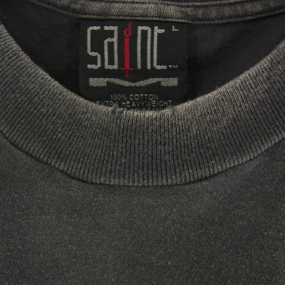 SAINT MICHAEL セントマイケル 24AW SM-YS1-0000-014 LS TEE LOVE ヴィンテージ加工 ラブ プリント クルーネック 長袖 Tシャツ チャコール系 L【中古】