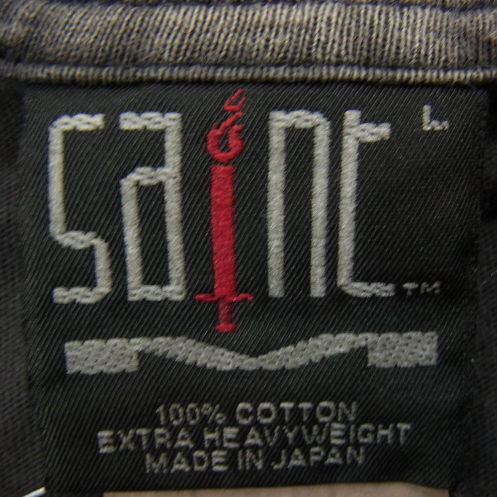 SAINT MICHAEL セントマイケル 24AW SM-YS1-0000-014 LS TEE LOVE ヴィンテージ加工 ラブ プリント クルーネック 長袖 Tシャツ チャコール系 L【中古】
