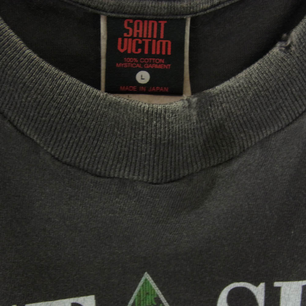 SAINT MICHAEL セントマイケル 24AW SM-YS1-0000-C31 GS_SS TEE / GITS GHOST IN THE SHELL ヴィンテージ加工 攻殻機動隊 プリント 半袖 Tシャツ チャコール系 L【中古】