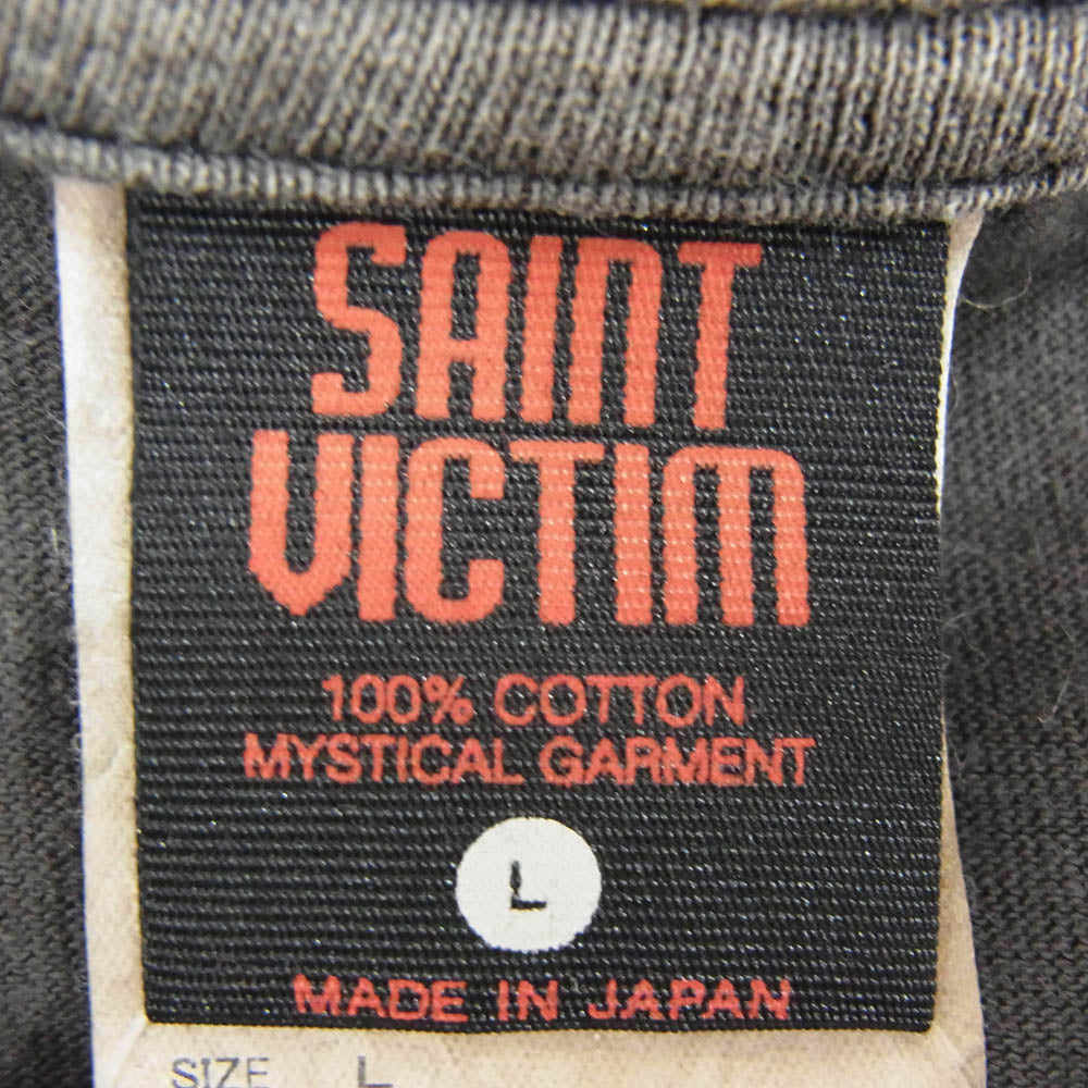 SAINT MICHAEL セントマイケル 24AW SM-YS1-0000-C31 GS_SS TEE / GITS GHOST IN THE SHELL ヴィンテージ加工 攻殻機動隊 プリント 半袖 Tシャツ チャコール系 L【中古】