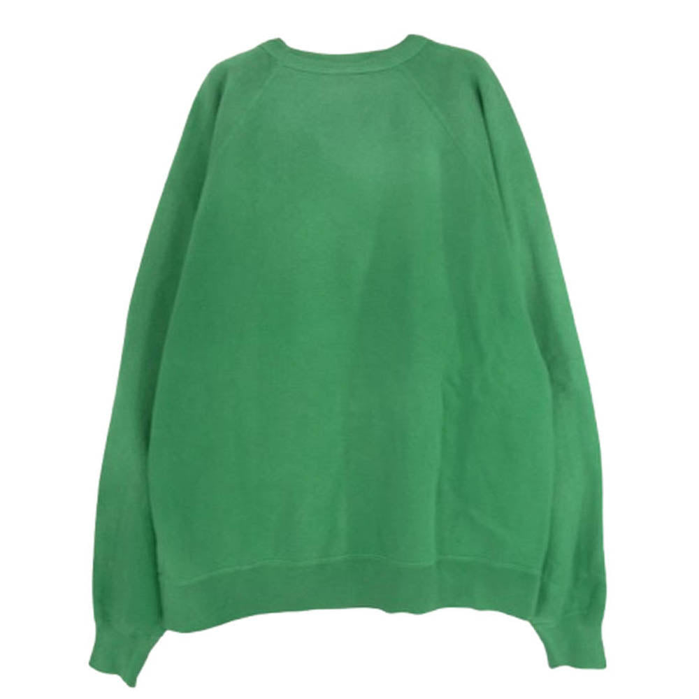 SAINT MICHAEL セントマイケル 22AW SM-A22-0000-021 CRW SWT SAINT ANGEL ヴィンテージ加工 セント エンジェル クルーネック スウェットシャツ グリーン系 XL【中古】