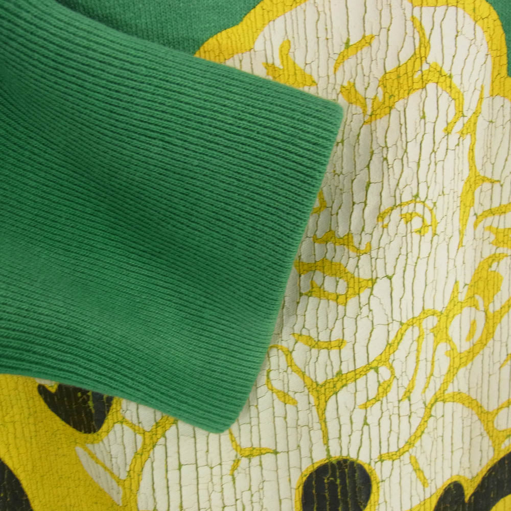 SAINT MICHAEL セントマイケル 22AW SM-A22-0000-021 CRW SWT SAINT ANGEL ヴィンテージ加工 セント エンジェル クルーネック スウェットシャツ グリーン系 XL【中古】