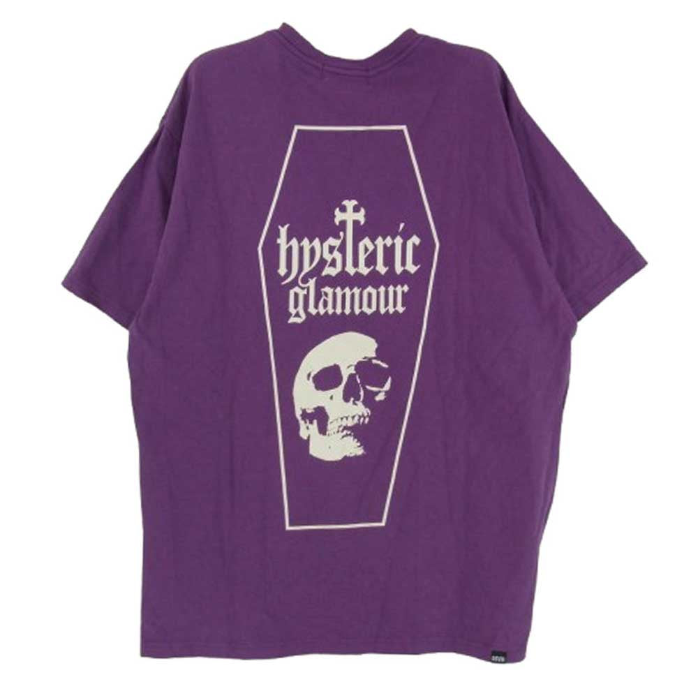 HYSTERIC GLAMOUR ヒステリックグラマー 25AW 02253CT08 SKULL COFFIN スカルコフィン 半袖 Tシャツ パープル系 L【中古】