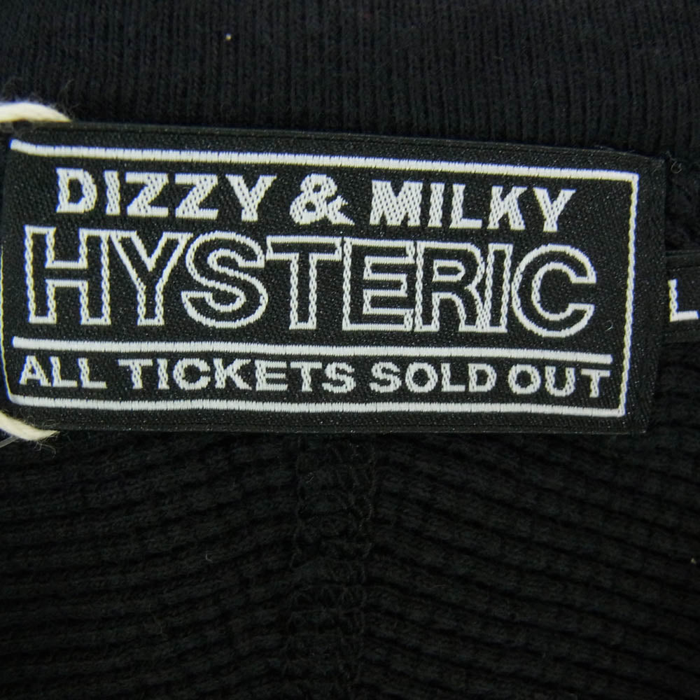 HYSTERIC GLAMOUR ヒステリックグラマー 25AW 02253CT09 BC440 オーバルロゴ ワッフル 半袖 Tシャツ カットソー ブラック系 L【極上美品】【中古】