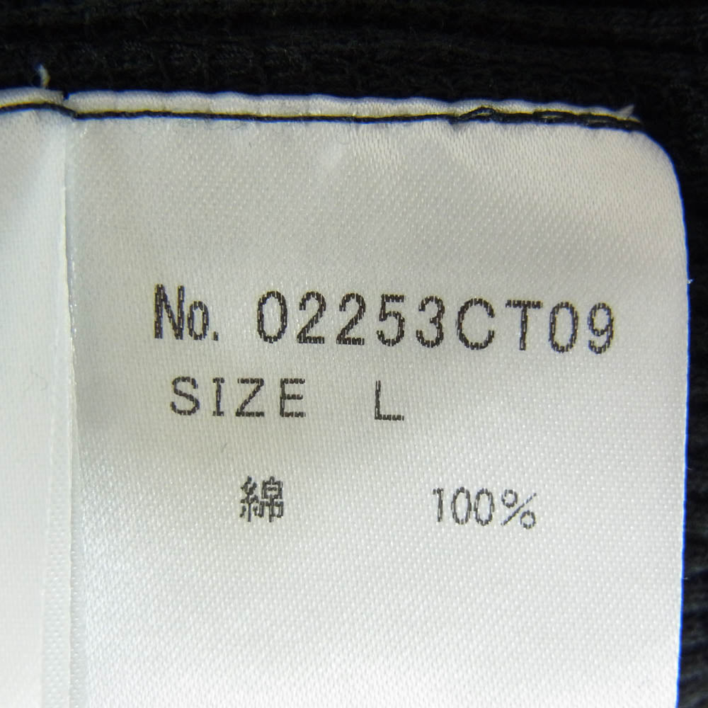 HYSTERIC GLAMOUR ヒステリックグラマー 25AW 02253CT09 BC440 オーバルロゴ ワッフル 半袖 Tシャツ カットソー ブラック系 L【極上美品】【中古】