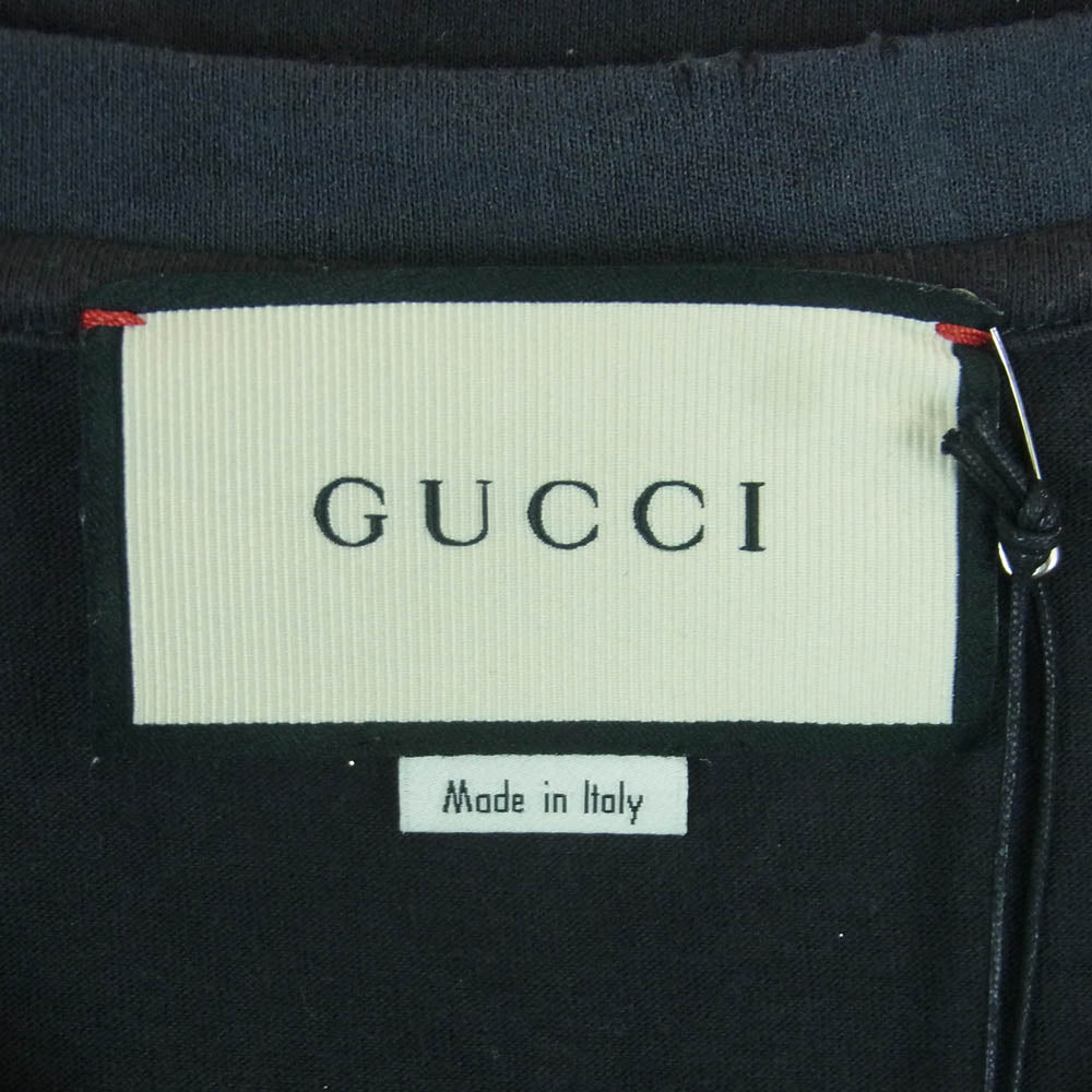 GUCCI グッチ 17AW 493117 X3H43 ACDC T-Shirt ヴィンテージ加工 半袖 Tシャツ イタリア製 ダークグレー系 L【中古】