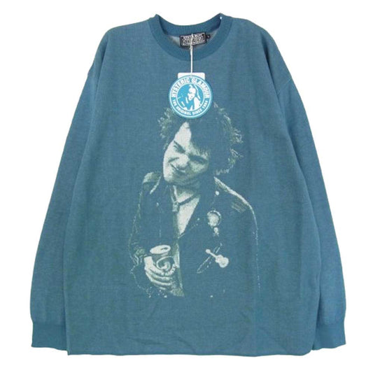 HYSTERIC GLAMOUR ヒステリックグラマー 25AW 02253NS05 DENNIS MORRIS SID VICIOUS デニムモリス シドヴィシャス ジャカード セーター ニット ブルー系 L【新古品】【未使用】【中古】