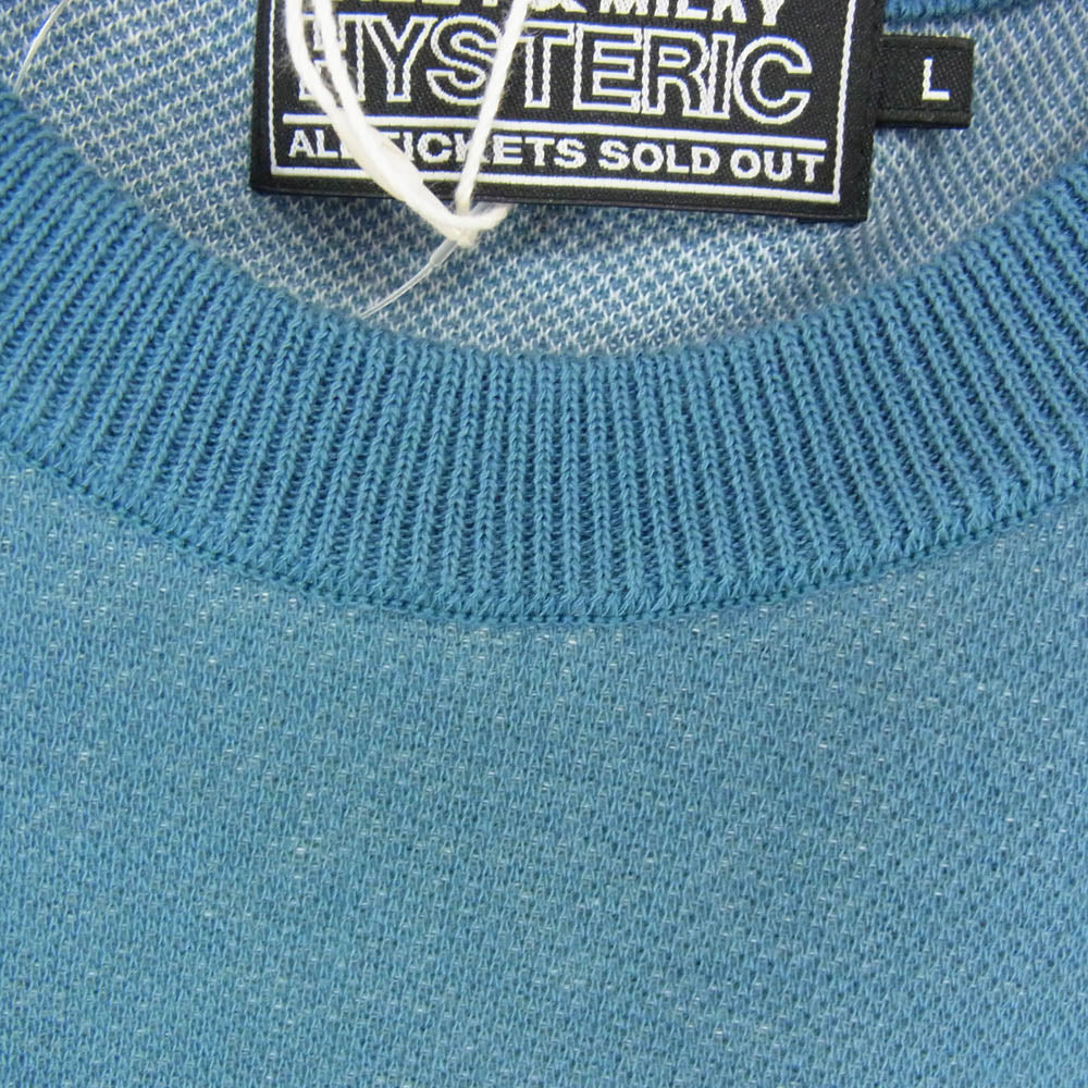 HYSTERIC GLAMOUR ヒステリックグラマー 25AW 02253NS05 DENNIS MORRIS SID VICIOUS デニムモリス シドヴィシャス ジャカード セーター ニット ブルー系 L【新古品】【未使用】【中古】