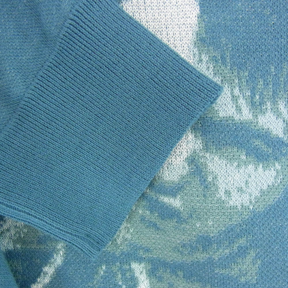 HYSTERIC GLAMOUR ヒステリックグラマー 25AW 02253NS05 DENNIS MORRIS SID VICIOUS デニムモリス シドヴィシャス ジャカード セーター ニット ブルー系 L【新古品】【未使用】【中古】