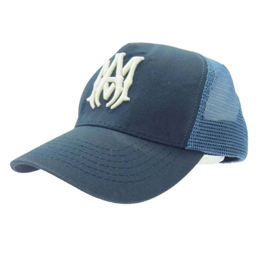 AMIRI アミリ SS23MAH002 MA TRACKER CAP MAロゴ刺繍 メッシュ トラッカー キャップ 帽子 ネイビー系【中古】