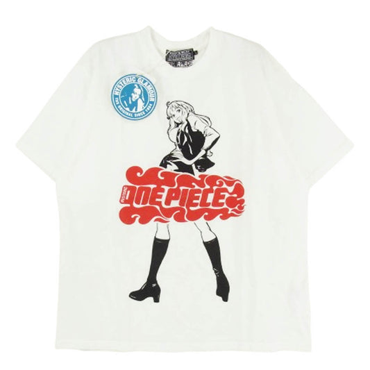 HYSTERIC GLAMOUR ヒステリックグラマー 25AW 02253CT12400 × ONE PIECE ワンピース NAMI ナミ プリント 半袖 Tシャツ ホワイト系 L【新古品】【未使用】【中古】