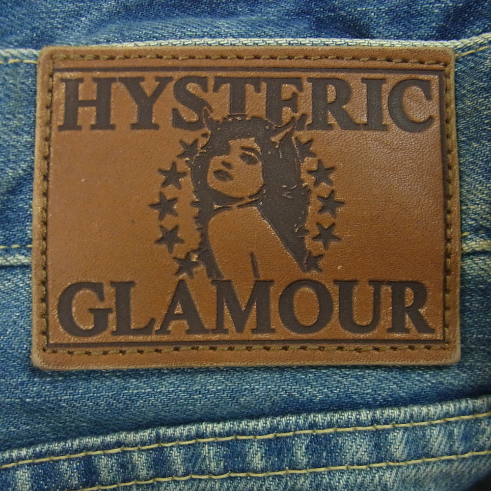 HYSTERIC GLAMOUR ヒステリックグラマー 24SS 02241AP18 RW CLASH加工 クラッシュ加工 スリム ストレート デニム パンツ インディゴブルー系 32【中古】