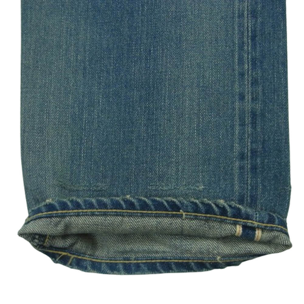 HYSTERIC GLAMOUR ヒステリックグラマー 24SS 02241AP18 RW CLASH加工 クラッシュ加工 スリム ストレート デニム パンツ インディゴブルー系 32【中古】