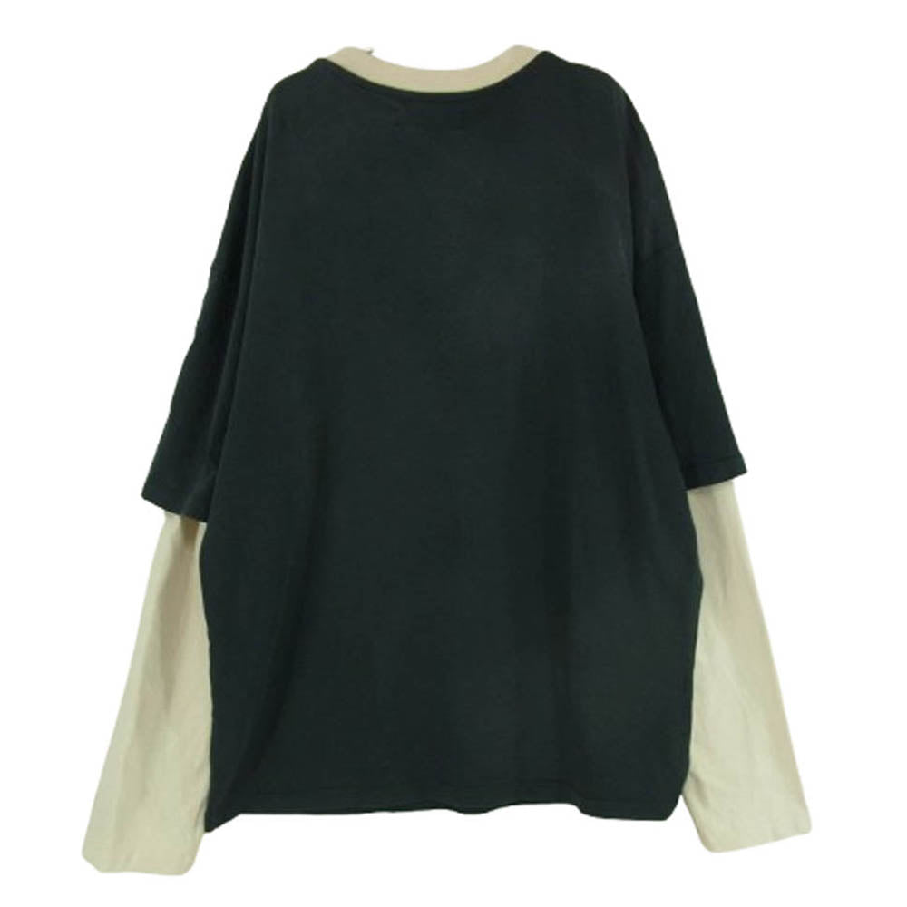 AMIRI アミリ AMJYTE1053 Vintage Long Sleeve Tee ヴィンテージ加工 レイヤード ロングスリーブ 長袖 Tシャツ スウェット ブラック系 M【中古】