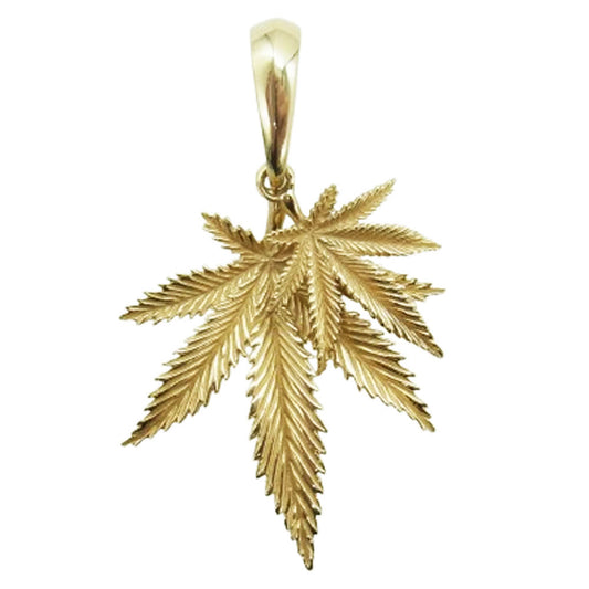AVALANCHE アバランチ 9121300001458 10K イエローゴールド ダブルリーフ ウィードモチーフ ペンダントトップ 2.3g ゴールド系【中古】