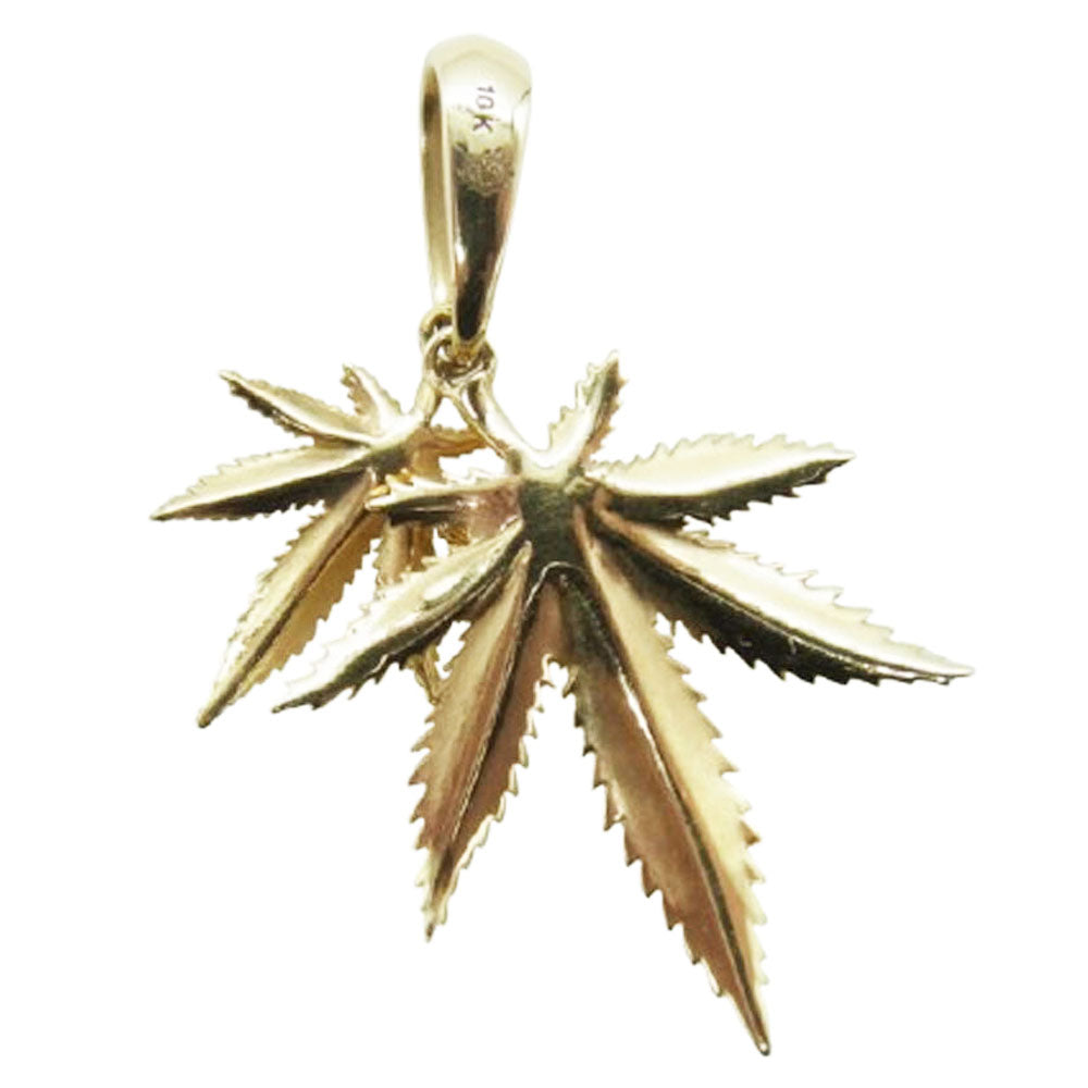AVALANCHE アバランチ 9121300001458 10K イエローゴールド ダブルリーフ ウィードモチーフ ペンダントトップ 2.3g ゴールド系【中古】