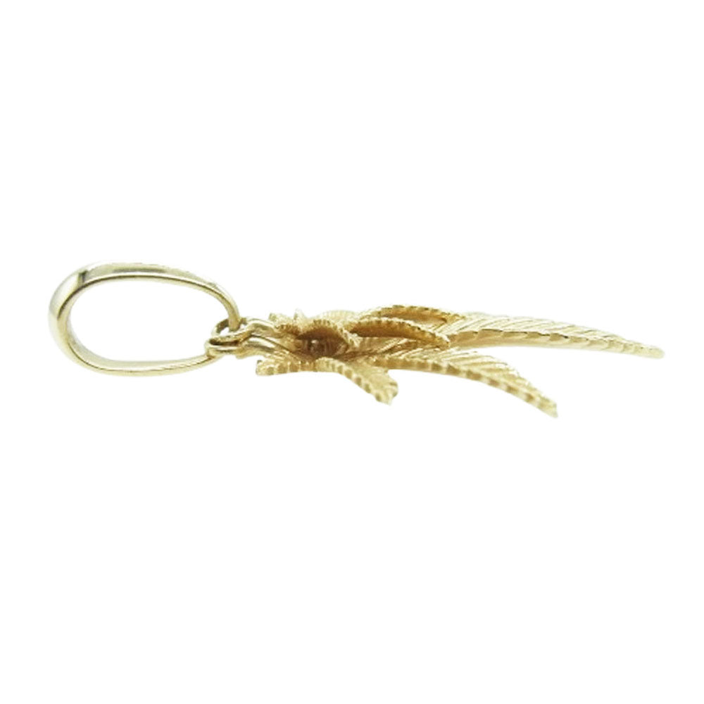 AVALANCHE アバランチ 9121300001458 10K イエローゴールド ダブルリーフ ウィードモチーフ ペンダントトップ 2.3g ゴールド系【中古】