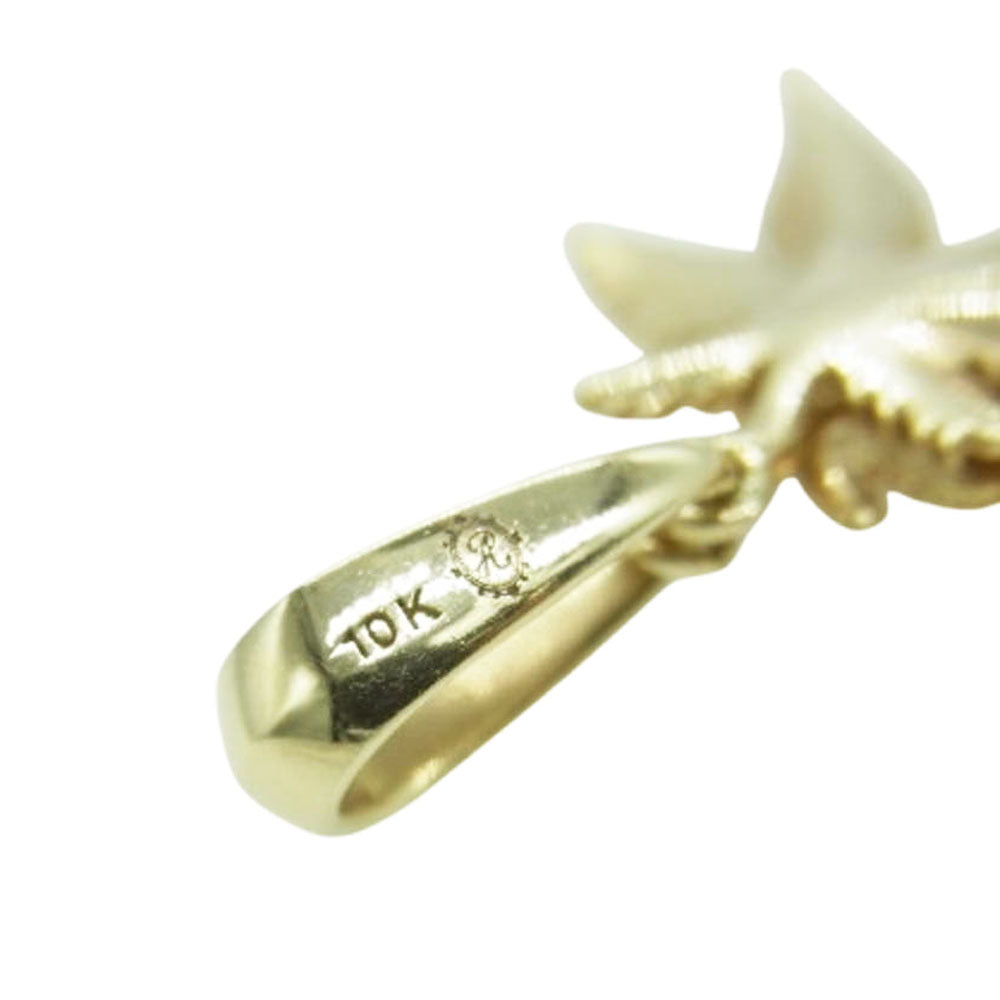 AVALANCHE アバランチ 9121300001458 10K イエローゴールド ダブルリーフ ウィードモチーフ ペンダントトップ 2.3g ゴールド系【中古】