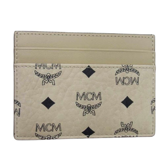 MCM エム・シー・エム MXADATA08 Aren Visetos Card Case 総柄 カードケース パスケース オフホワイト系【極上美品】【中古】