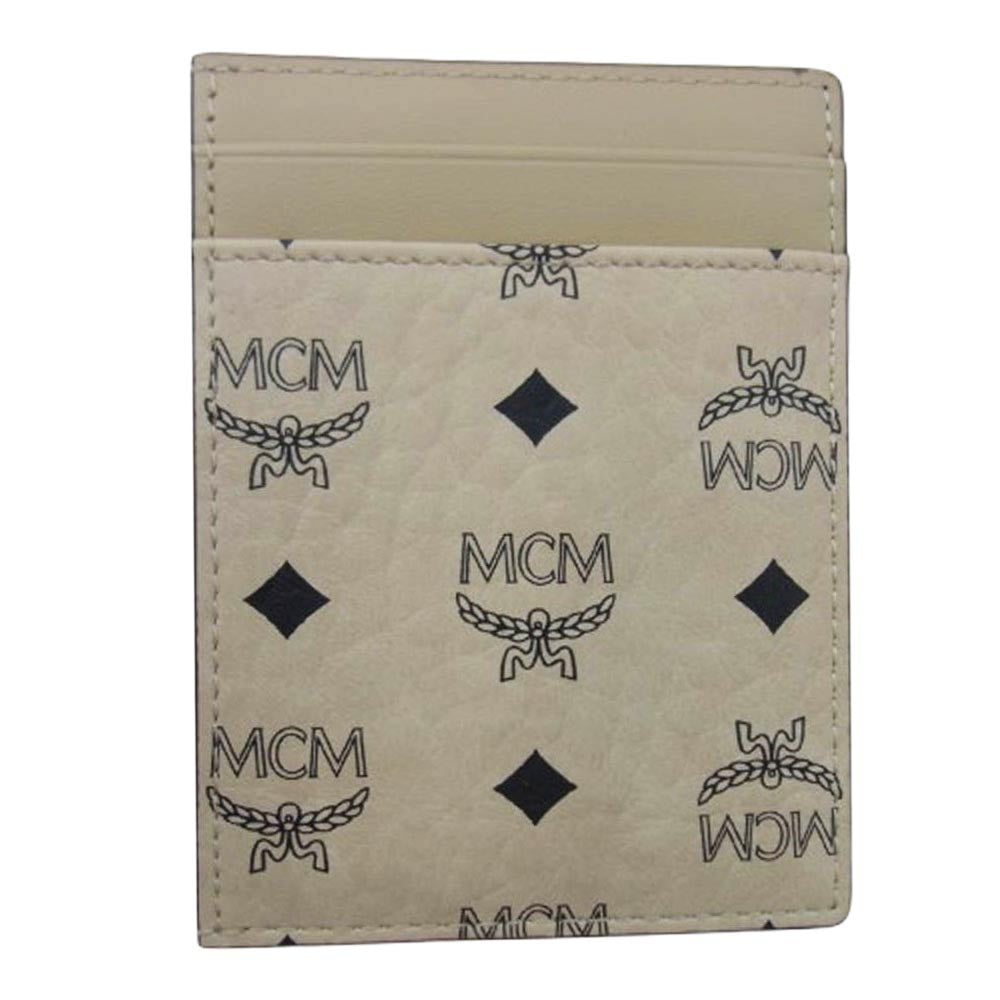 MCM エム・シー・エム MXADATA08 Aren Visetos Card Case 総柄 カードケース パスケース オフホワイト系【極上美品】【中古】